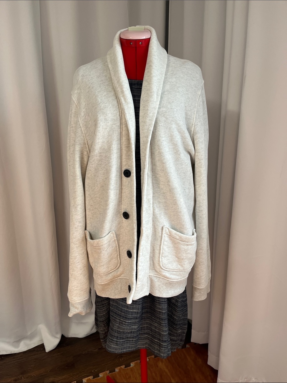 Levi's Cream Shawl-Collar Button Cardigan